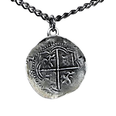 bag of fake pewter coin necklace|Antique Finish Pieces of Eight Coin Necklace Pewter.